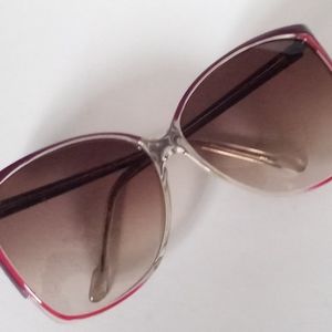 - Vintage Clear/Red/Brown Piave Sunglasses Italy NOS